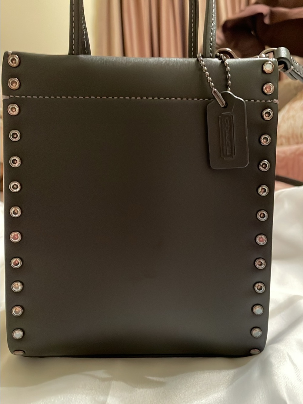 Coach Black Leather Studded Crossbody Bag